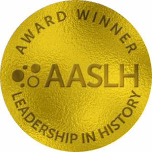Official seal of Award Winner with AASLH Leadership in History award program
