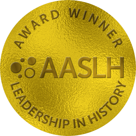 Official seal of Award Winner with AASLH Leadership in History award program