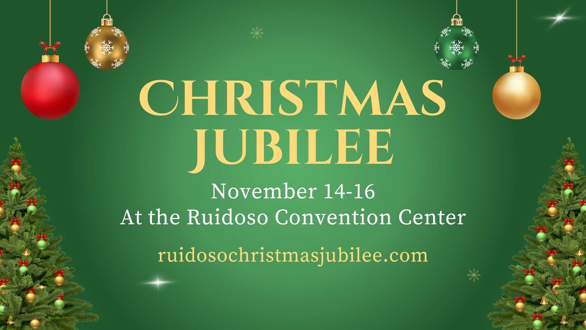 Green banner for Christmas Jubilee